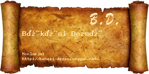 Békési Dezső névjegykártya
