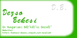 dezso bekesi business card